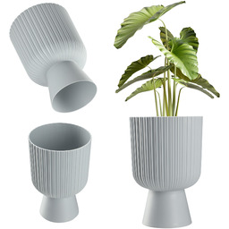 Doniczka na nóżce Golem 14 cm, platyna