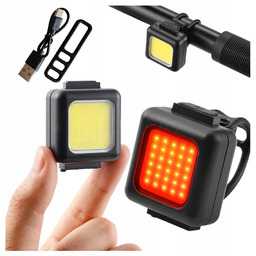 LAMPKA ROWEROWA LED PRZÓD TYŁ USB MOCNA ZESTAW