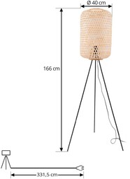 Lampa stojąca Jorick Lucande, jasne drewno, salon /