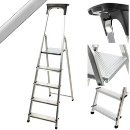 Drabina aluminiowa z podestem Vulvik, 5 stopni, 125