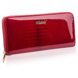 Portfel skórzany BETLEWSKI czerwony BPD-CR-5201