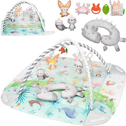 Lionelo Anika naturalny dywan dla dzieci zestawy bambusowe