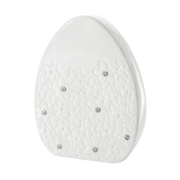 Eurofirany Figurka ceramiczna 11x4x15 Jajko 4 biała srebrna
