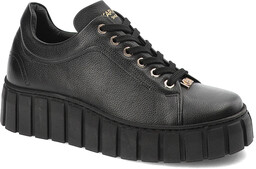 Karino Czarne Sneakersy Modne Skórzane Obuwie Damskie