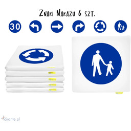 Poduszki edukacyjne do siedzenia znaki drogowe nakazu (ekoskóra)
