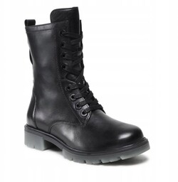 Caprice 25251 botki damskie płaski obcas czarne trzewiki