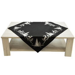 Markizeta Obrus serweta świąteczna 85x85 010 czarna Zimowa