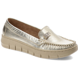 Armodo Złote Półbuty Modne Wsuwane Obuwie Damskie