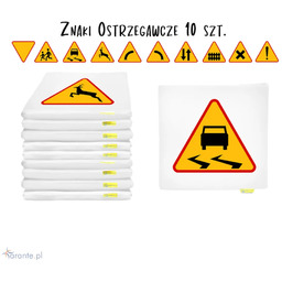 Poduszki edukacyjne do siedzenia znaki drogowe ostrzegawcze (ekoskóra)
