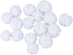 Rayher 76012102 pompony z miękkiego tiulu, białe, posortowane,