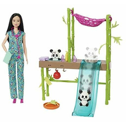 ''Lalka Barbie Weterynarz Opiekuje Się Pandami - Zestaw