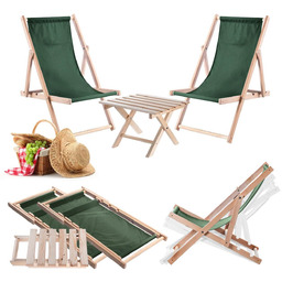 Zestaw stolik kawowy do leżaków Anjouin naturalny +