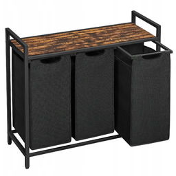 Kosz wolnostojący na pranie Vasagle 114l czarny 3