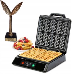 Gofrownica 4 Pyszne Chrupiące Gofry Moc 1500W Pokrywa