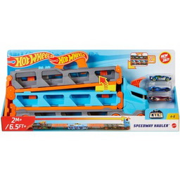 Hot Wheels Samochód Transporter Wyścigowy 2w1 GVG37