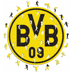 BORUSSIA DORTMUND BVB 09 DREWNIANE PUZZLE ROZMIAR S