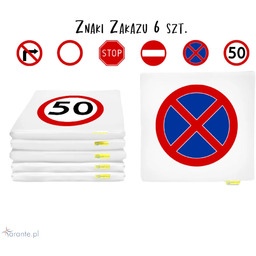 Poduszki edukacyjne do siedzenia znaki drogowe zakazu (ekoskóra)