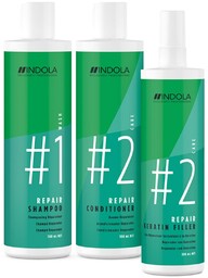Indola Repair, zestaw regenerujący do włosów, szampon +