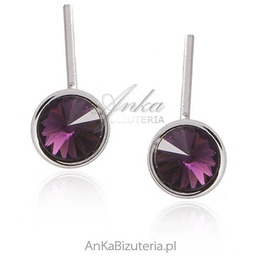 ankabizuteria.pl Kolczyki srebrne Swarovski AMETHYST