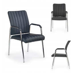 Krzesło stacjonarne miękkie eco skóra Vigor czarny