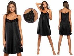 Italian Fashion Koszula nocna DOTYK: czarny