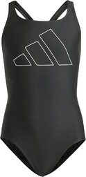 adidas Dziewczynki Performance Big Bars Swimsuit Kids, Black/White,