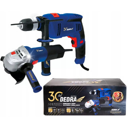 Zesatw Narzędzi Wiertarka 900WSZLIFIERKA Kątowa 125MM 950W DED7919L3