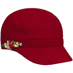 Czapka Rhinestones by Betmar, czerwony, One Size