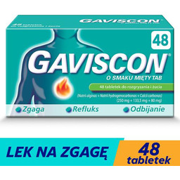 Gaviscon o smaku mięty - 48 tabletek ->