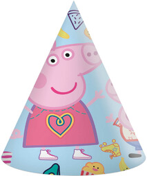 Czapeczki urodzinowe Świnka Peppa - 6 szt.