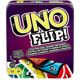 Gra UNO FLIP Metalowa Puszka Kolekcjonerskie Mattel GDG37,