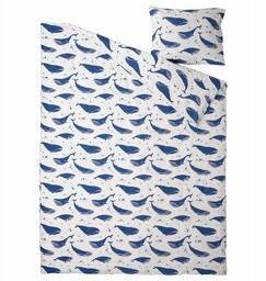 Ikea Blavingad Pościel dziecięca 150x200 wieloryb