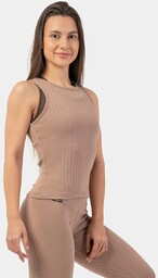 NEBBIA Damski Tank Top Organic Cotton Ribbed Brown