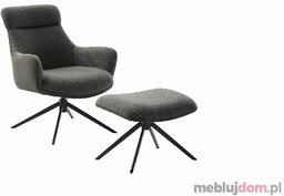 Fotel relaksacyjny PELION z podnóżkiem Czarny, Antracyt