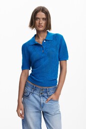 Ażurowa koszulka polo