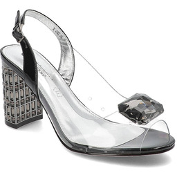 Sca''Viola Czarne Sandały Luksusowe Obuwie Damskie