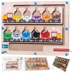 Tablica Magnetyczna Montessori Labirynt Drewniany Nauka Kolorów