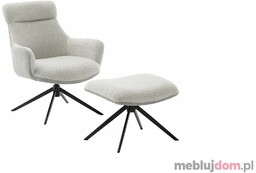 Fotel relaksacyjny PELION z podnóżkiem Czarny, Szary jasny