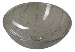Umywalka ceramiczna nablatowa efekt szary marmur 42x42x16,5 cm