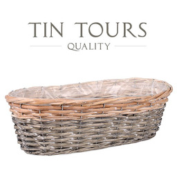 PODŁUŻNY WIKLINOWY KOSZYK / BALKONÓWKA 42x19x14 cm