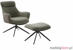 Fotel relaksacyjny PELION z podnóżkiem Czarny, Brązowoszary