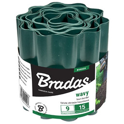 Obrzeże faliste trawnikowe palisada 9m/25cm zielone Bradas OBFG