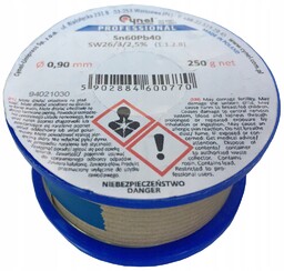 Cyna z topnikiem 0,25mm 250g 0,25kg Pb Ołowiowa