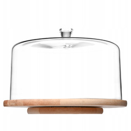 Drewniana patera obrotowa z kloszem Krosno Glamour