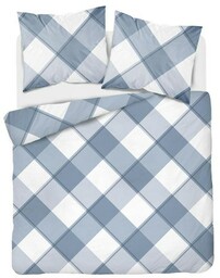 Pościel satynowa 220x200 Home Satin 126 niebieska biała