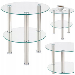 Ława stolik Sardinia szklany kawowy okrągły do salonu