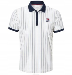 Koszulka tenisowa Fila Polo Stripes Bjorn biała XXL