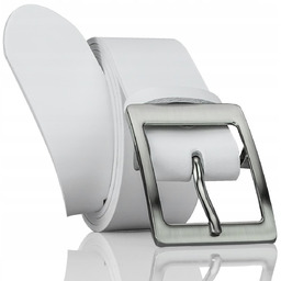 PASEK MĘSKI GRACIO BIAŁY 145CM SKÓRA NATURALNA