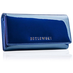 Portfel skórzany BETLEWSKI niebieski ZBPD-BS-100