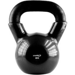 Hantla winylowa żeliwna kettlebell czarna 8 kg -